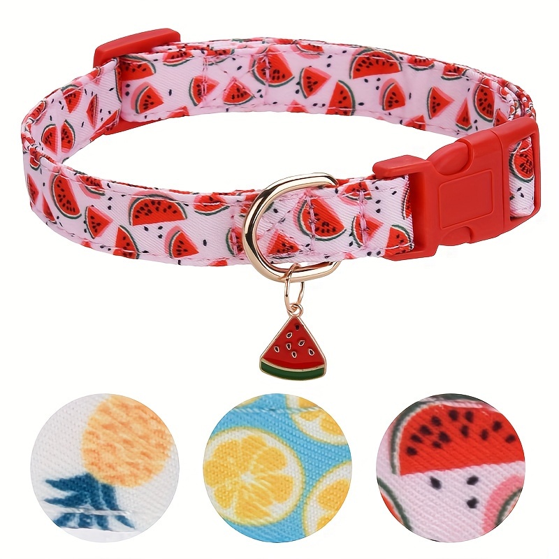 Cute Fruit Pattern Dog Collar With Pendant, Adjustable Pet Collar With Safety Buckle For Small Medium And Large Dogs
Cute Fruit Pattern Dog Collar With Pendant, Adjustable Pet Collar With Safety Buckle For Small Medium And Large Dogs