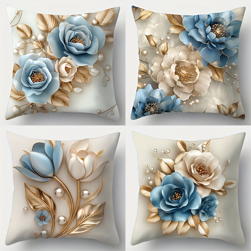 Vintage Floral Throw Pillow Covers Set Of 4, Geometric-pattern Woven Polyester, 18x18 Inches, Machine Washable, Zipper Closure, Decorative Pillowcases For Living Room And Bedroom
Vintage Floral Throw Pillow Covers Set Of 4, Geometric-pattern Woven Polyester, 18x18 Inches, Machine Washable, Zipper Closure, Decorative Pillowcases For Living Room And Bedroom