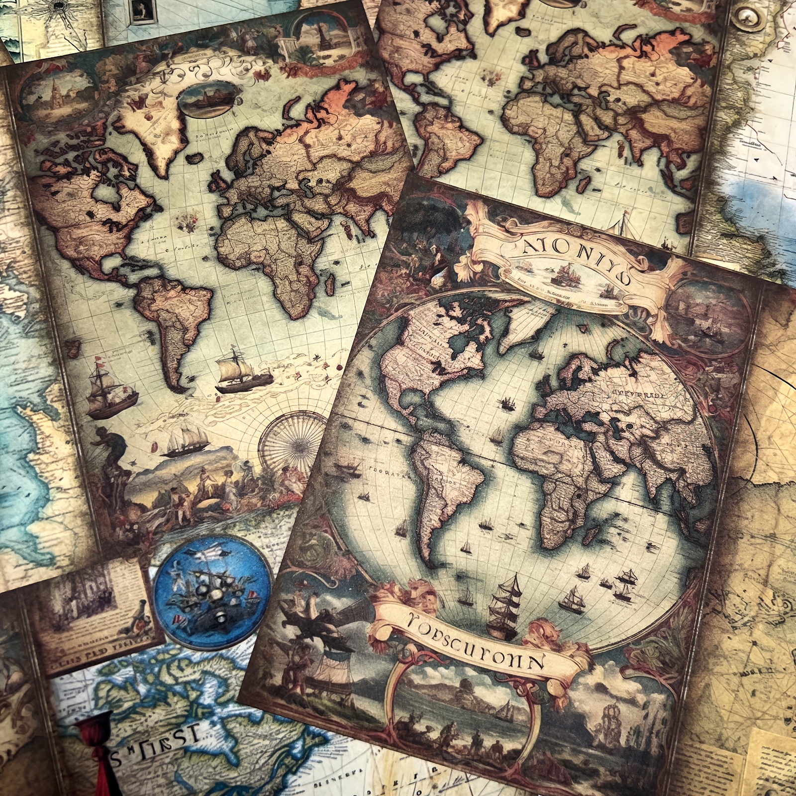 Vigus 16-pack Vintage Map World Sailboat Paper, A5 Size, Watercolor , Journaling Craft Sheets
Vigus 16-pack Vintage Map World Sailboat Paper, A5 Size, Watercolor , Journaling Craft Sheets