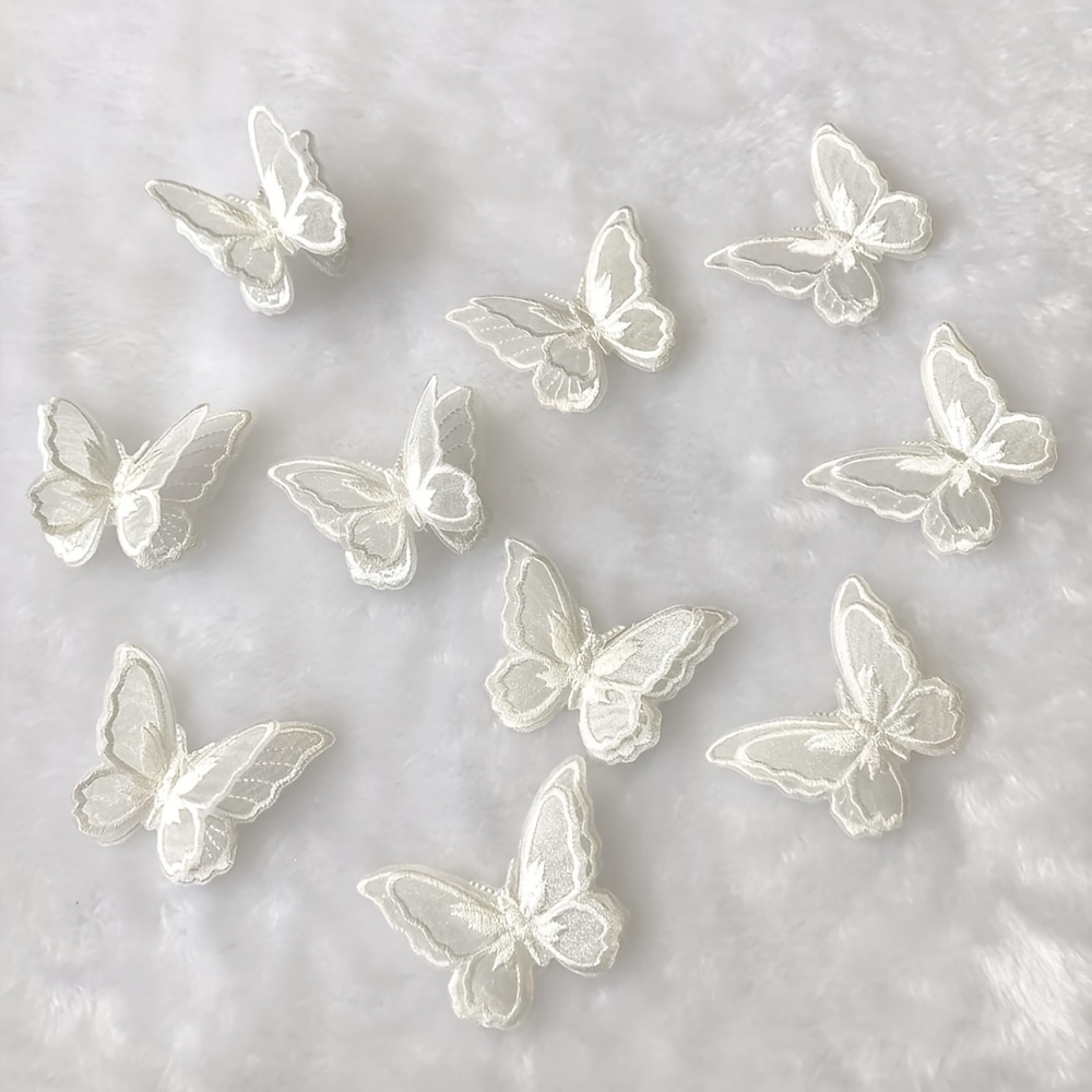 10pcs Embroidered Appliques, White, Decorative Iron-on Patches For Clothing And Accessories, Handmade & Sewing Accessory
10pcs Embroidered Appliques, White, Decorative Iron-on Patches For Clothing And Accessories, Handmade & Sewing Accessory