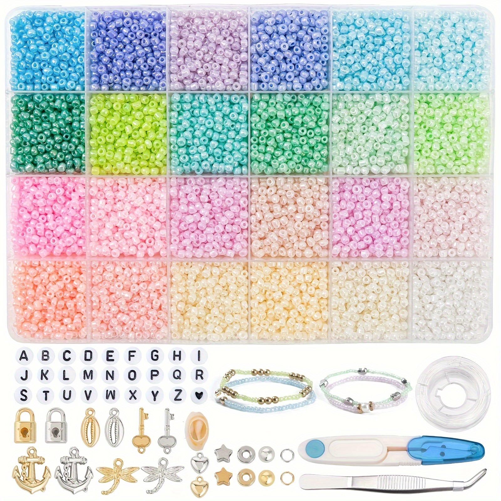 Boho Glass Bead Kit With Acrylic Letter Beads - 12000pcs 3mm Round Macaron Matte Beads For Jewelry Making, Bracelet Diy Craft, Includes 300 Alphabet Beads & Accessories With Scissors & Tweezers
Boho Glass Bead Kit With Acrylic Letter Beads - 12000pcs 3mm Round Macaron Matte Beads For Jewelry Making, Bracelet Diy Craft, Includes 300 Alphabet Beads & Accessories With Scissors & Tweezers