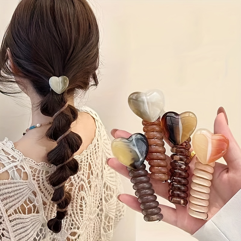 Chic Jelly Heart Spiral Hair Tie - Y2k/boho Style, Braid Accessory For Women & Girls
Chic Jelly Heart Spiral Hair Tie - Y2k/boho Style, Braid Accessory For Women & Girls