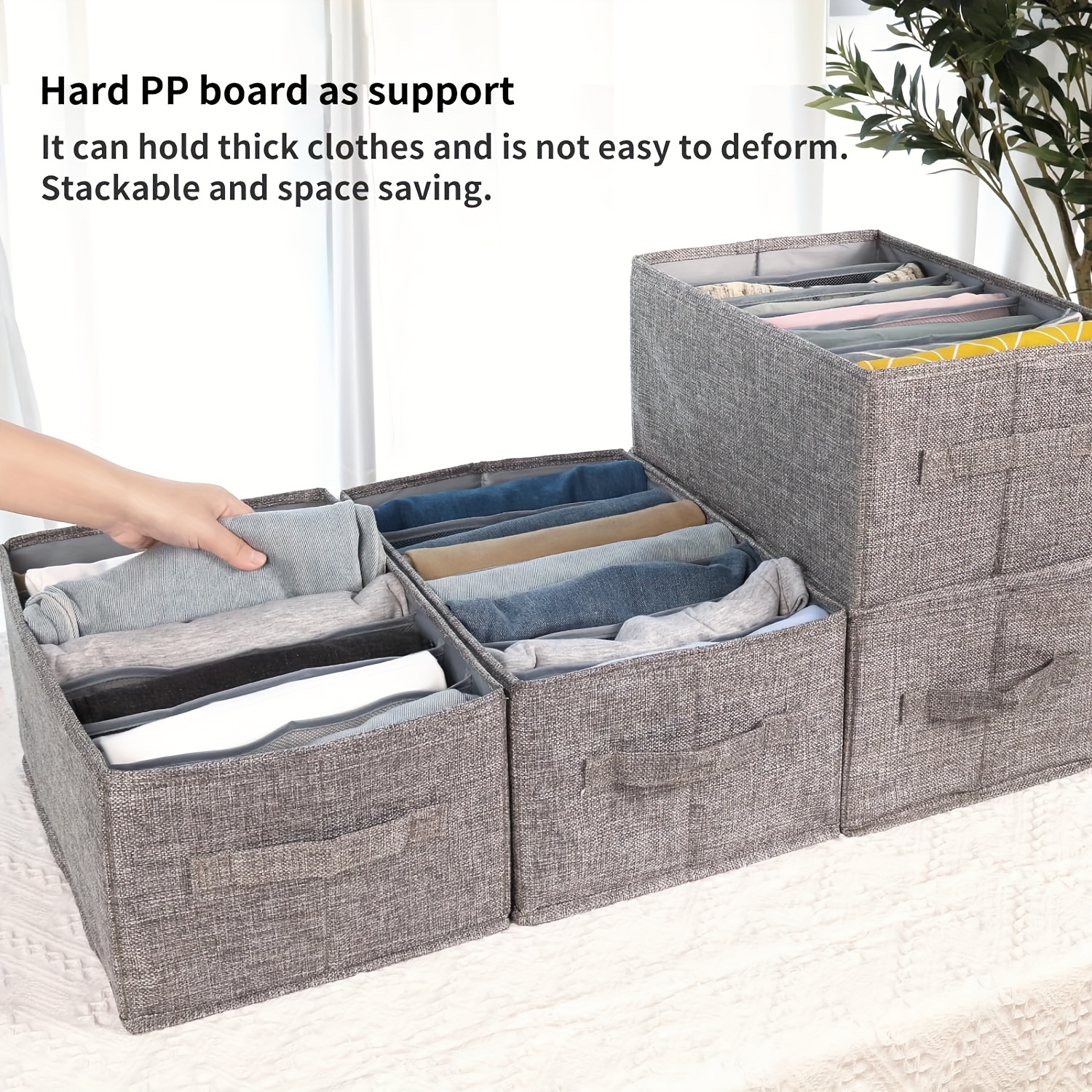 Superlele 4pcs Wardrobe Clothes Organizer With Board Closet Organizers And Storage 7 Grids Divider Organizers Washable Compartment Storage Bins For Jeans T-shirt Pants Legging, Under-bed Storage
Superlele 4pcs Wardrobe Clothes Organizer With Board Closet Organizers And Storage 7 Grids Divider Organizers Washable Compartment Storage Bins For Jeans T-shirt Pants Legging, Under-bed Storage