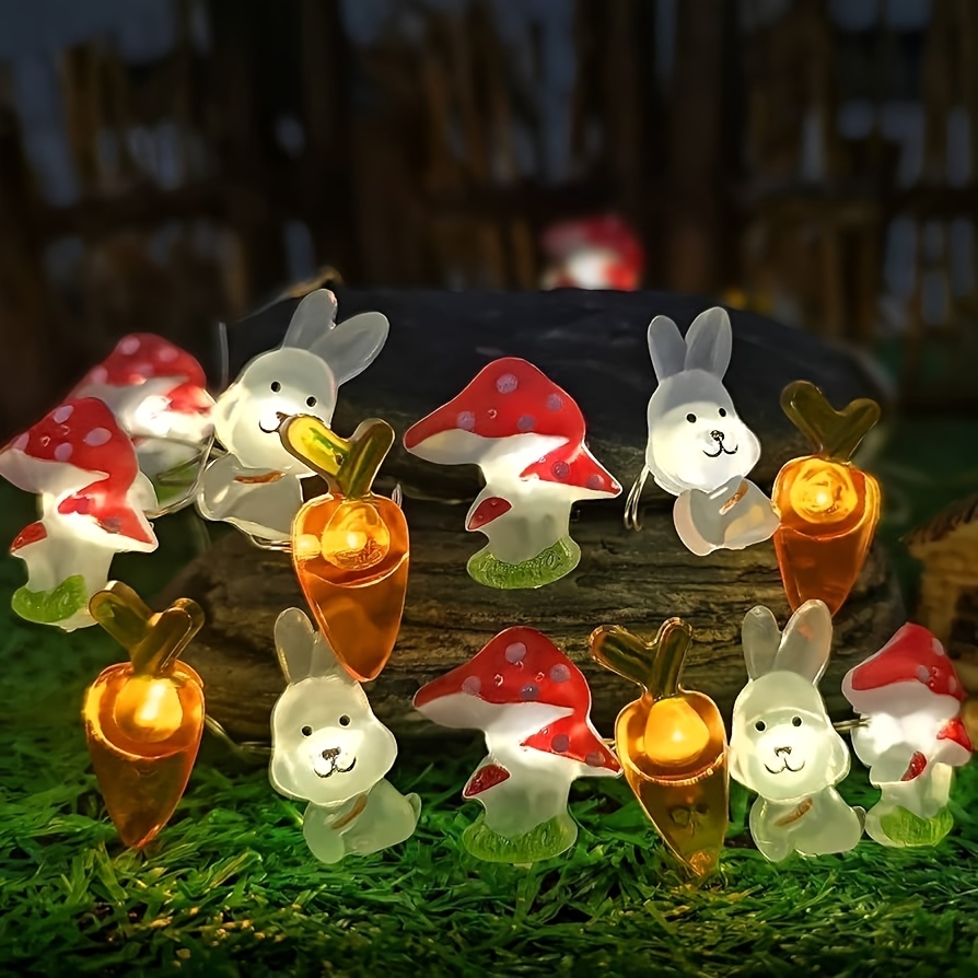1pc Easter Bunny & Mushroom Led String Lights - Battery-powered, Rabbit And , Ideal For Thanksgiving, Christmas, Spring Decorations, Batteries Not Included, Rabbit Accessories
1pc Easter Bunny & Mushroom Led String Lights - Battery-powered, Rabbit And , Ideal For Thanksgiving, Christmas, Spring Decorations, Batteries Not Included, Rabbit Accessories
