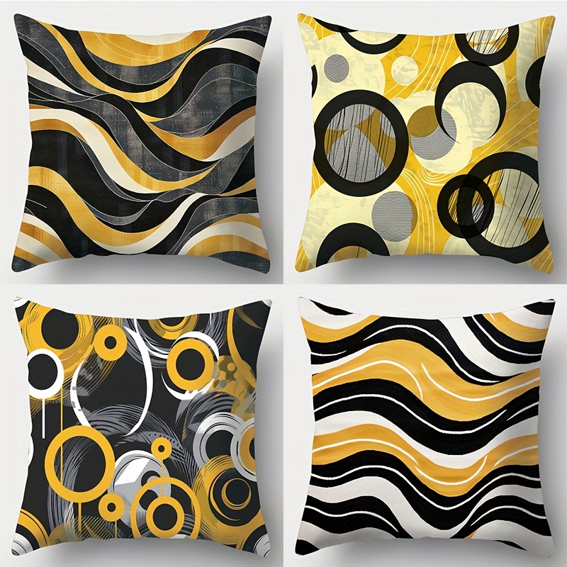 Contemporary 4-pack Throw Pillow Covers, Woven Polyester, 18x18 Inch, Geometric Print With Zipper Closure For Living Room Couch And Home Decor - Hand Wash Only, No Insert
Contemporary 4-pack Throw Pillow Covers, Woven Polyester, 18x18 Inch, Geometric Print With Zipper Closure For Living Room Couch And Home Decor - Hand Wash Only, No Insert