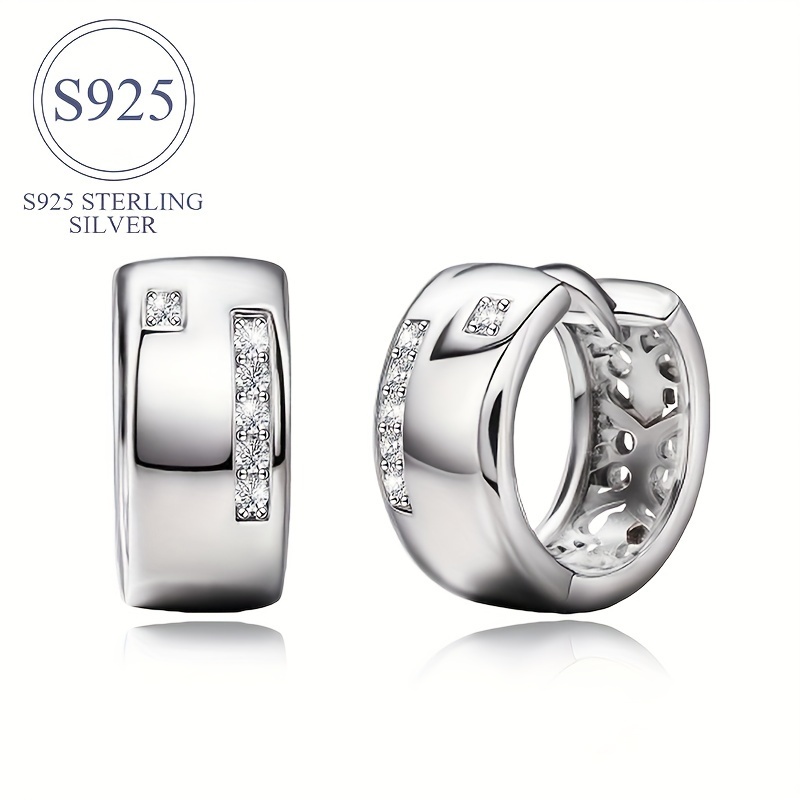 Sterling 925 Silver Hypoallergenic Ear Jewelry Shiny Zirconia Decor Hoop Earrings Elegant Simple Style Trendy Female Gift
Sterling 925 Silver Hypoallergenic Ear Jewelry Shiny Zirconia Decor Hoop Earrings Elegant Simple Style Trendy Female Gift