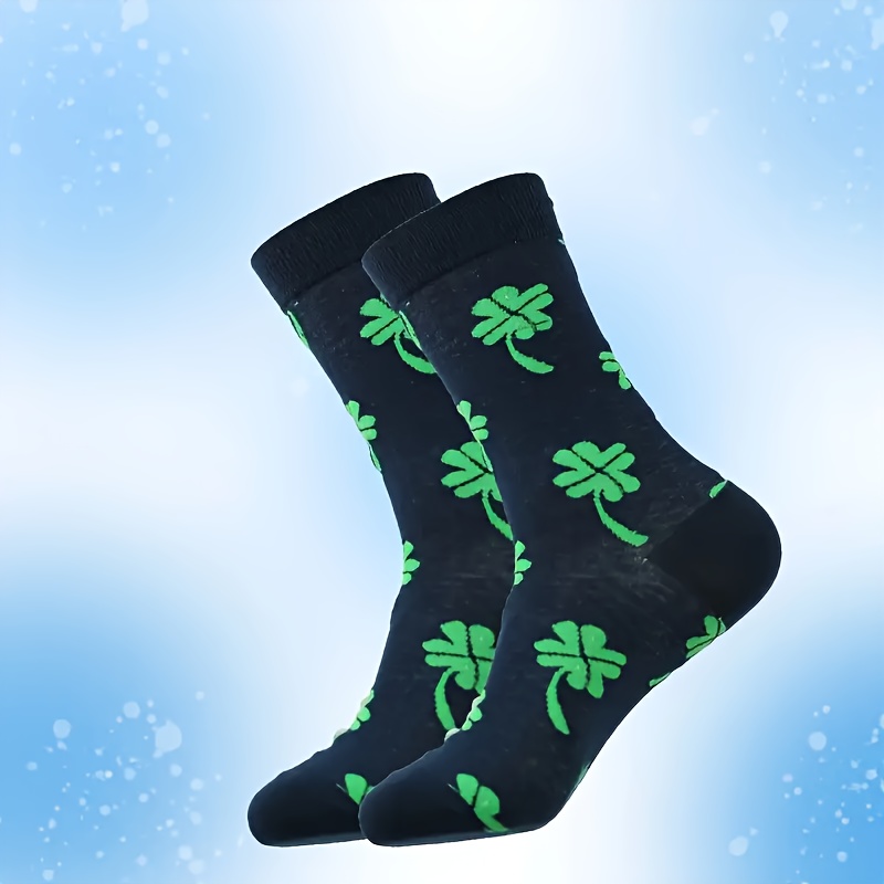1 Pair 's Day Clover Print Comfortable Socks, 100% Polyester Knit Fabric, , Hand Washable
1 Pair 's Day Clover Print Comfortable Socks, 100% Polyester Knit Fabric, , Hand Washable