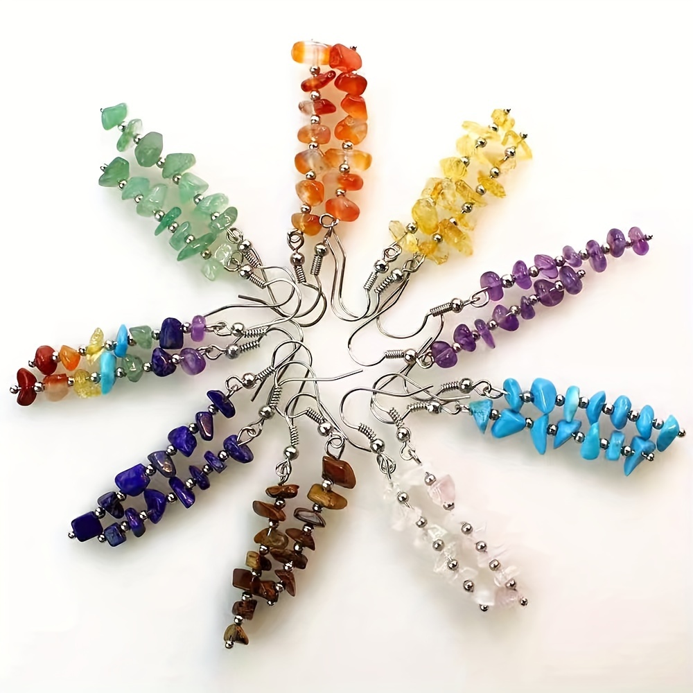 Chic Natural Stone Tassel Earrings - Unique Irregular Design With Vibrant Gemstone Accents, Iron Posts, For A Fashion- Look, Novelty Earrings, Valentine's Day
Chic Natural Stone Tassel Earrings - Unique Irregular Design With Vibrant Gemstone Accents, Iron Posts, For A Fashion- Look, Novelty Earrings, Valentine's Day