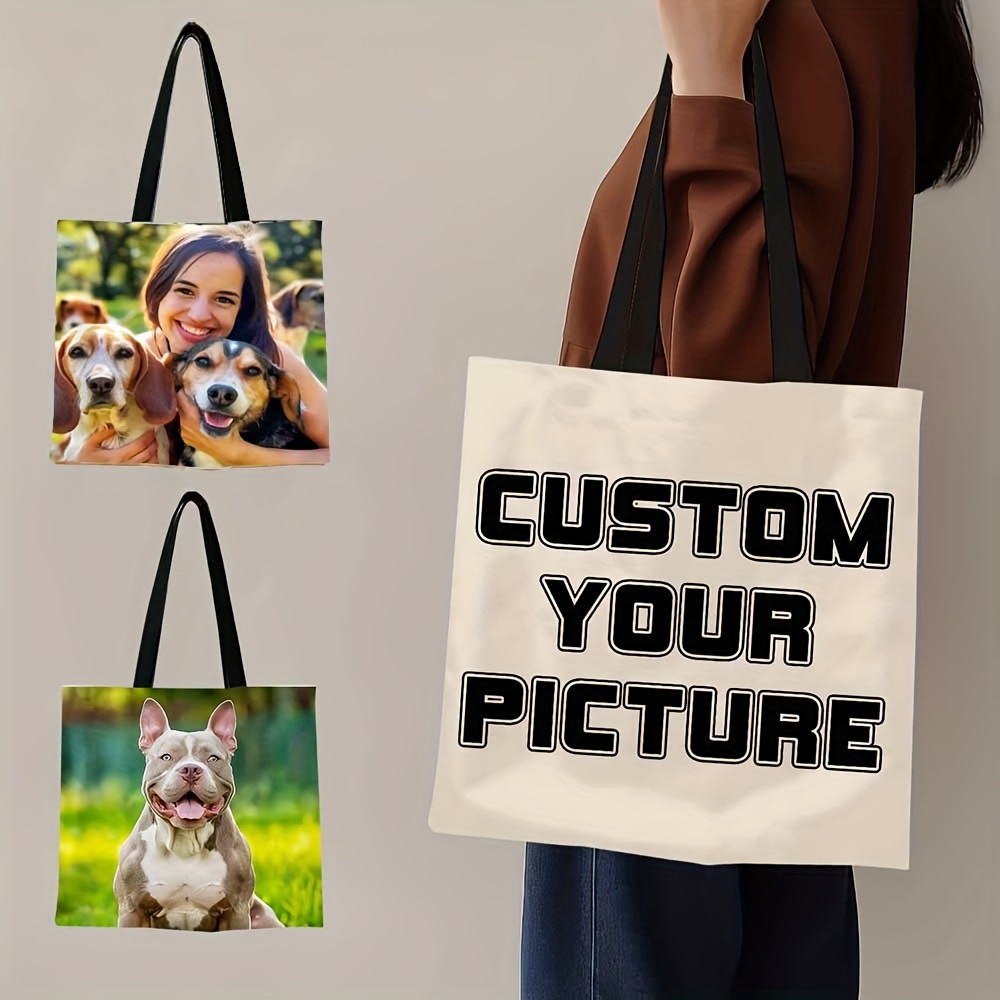 1pc Customizable Polyester Tote Bag, Personalized Photo Printing, Foldable Shoulder Shopping Bag With Reusable Design, Reusable Shopping Bags
1pc Customizable Polyester Tote Bag, Personalized Photo Printing, Foldable Shoulder Shopping Bag With Reusable Design, Reusable Shopping Bags
