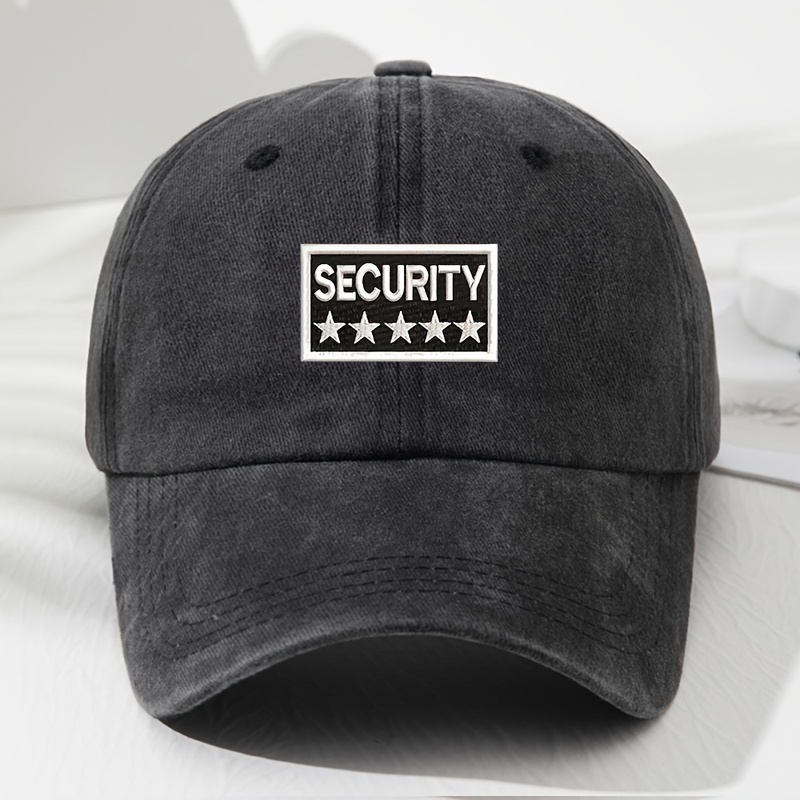 Vintage Security Embroidered Baseball Cap, Adjustable Outdoor Sports Hat For Fishing And Camping, Men's And Women', Hat Band
Vintage Security Embroidered Baseball Cap, Adjustable Outdoor Sports Hat For Fishing And Camping, Men's And Women', Hat Band