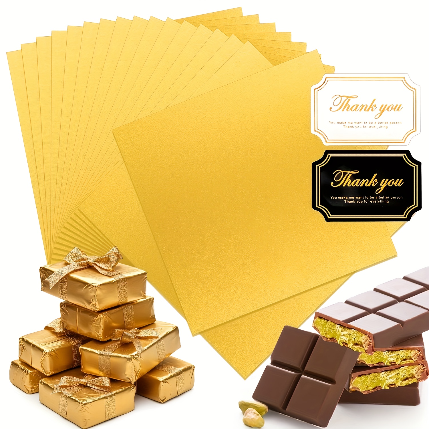 220pcs/set- Large Dubai Chocolate Bar With 120pcs Stickers And 100pcs Of 8-inch Chocolate Foil
220pcs/set- Large Dubai Chocolate Bar With 120pcs Stickers And 100pcs Of 8-inch Chocolate Foil