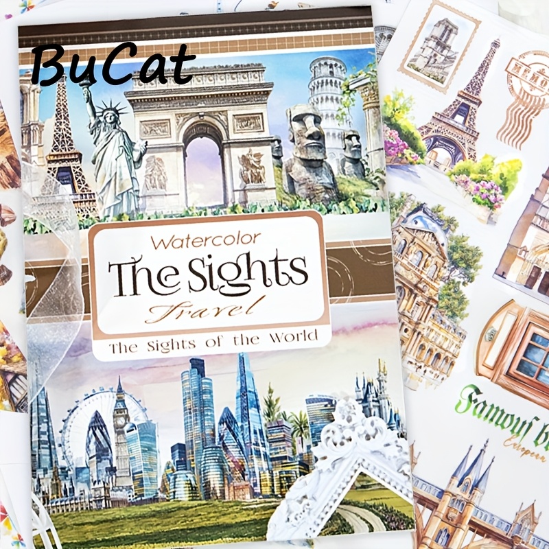 20sheets Large Size Pre-cut Matte World Sights Sticker Book Waterproof Dual- Scenery Washi Pet Stickers Set For Scrapbooking Junk Journal Planner Aesthetic Stationery
20sheets Large Size Pre-cut Matte World Sights Sticker Book Waterproof Dual- Scenery Washi Pet Stickers Set For Scrapbooking Junk Journal Planner Aesthetic Stationery