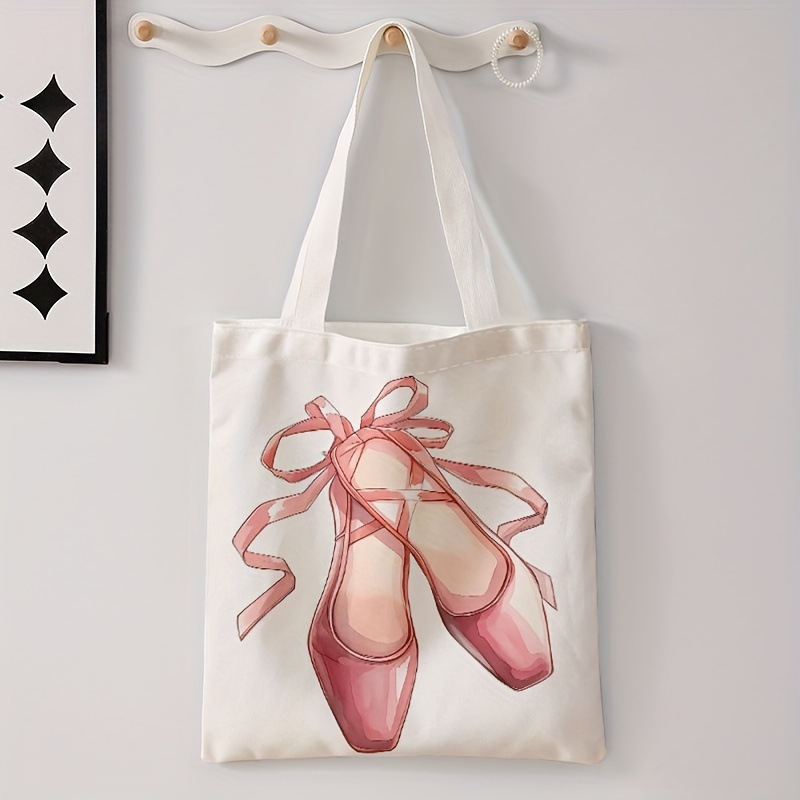 1pc, Ballet Dance Shoe Pattern Printed Casual Tote Bag, Single Shoulder Shopping Bag, Reusable Fashionable Backpack, Multifunctional Handbag, Printed Canvas Shopping Bag
1pc, Ballet Dance Shoe Pattern Printed Casual Tote Bag, Single Shoulder Shopping Bag, Reusable Fashionable Backpack, Multifunctional Handbag, Printed Canvas Shopping Bag