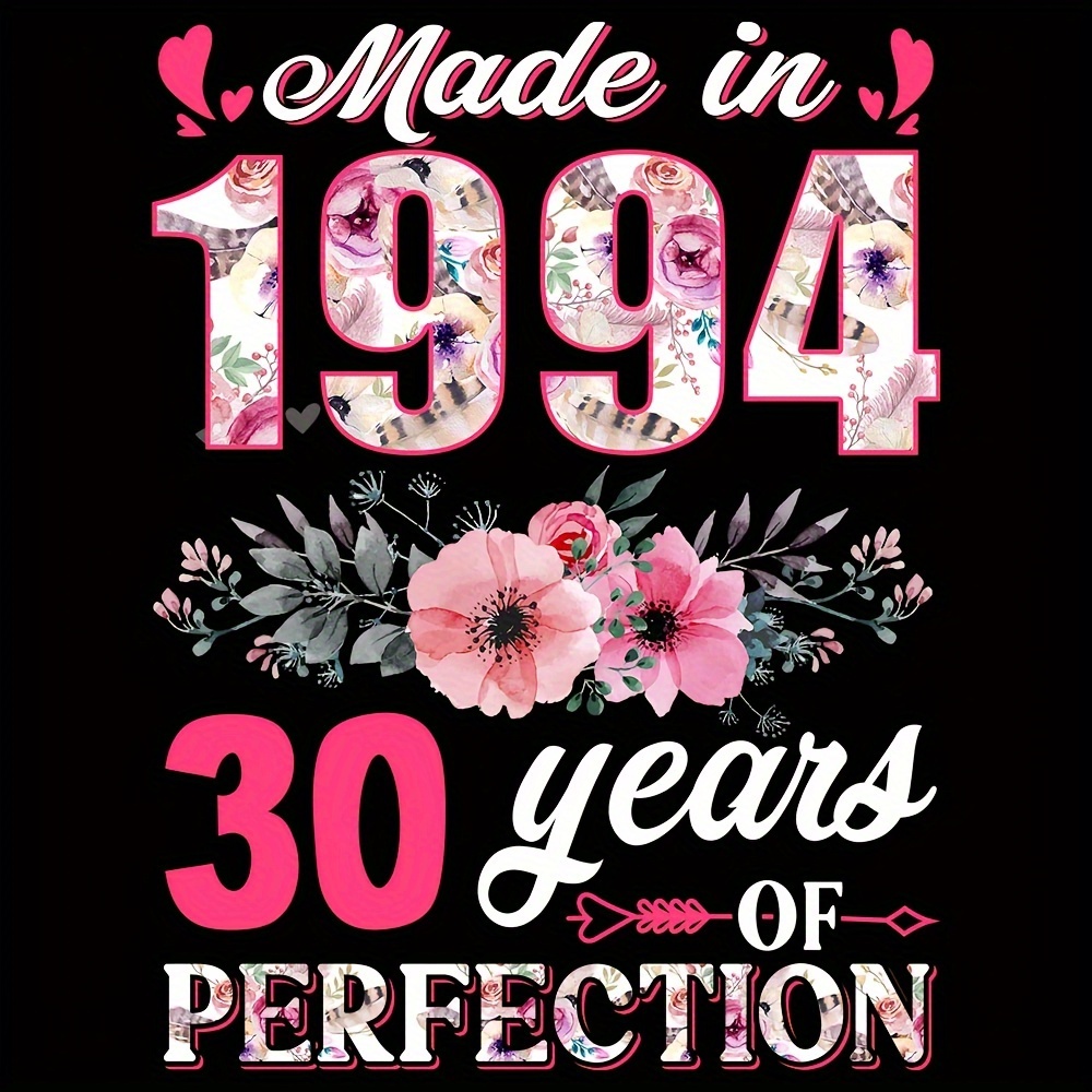 1/2pcs 30 Year Old Made In 1994 Floral Patch 30th Birthday 90s Beautiful Transfer Stickers On Festive Clothes Diy Heat Transfer Vinyl Iron On Patch For Shirts Jeans Diy Bag
1/2pcs 30 Year Old Made In 1994 Floral Patch 30th Birthday 90s Beautiful Transfer Stickers On Festive Clothes Diy Heat Transfer Vinyl Iron On Patch For Shirts Jeans Diy Bag
