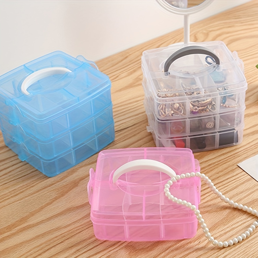 3-tier 18-compartment Portable Storage Organizer - Transparent, Detachable Design For Jewelry, Earrings, Necklaces, Rings & Hair Accessories
3-tier 18-compartment Portable Storage Organizer - Transparent, Detachable Design For Jewelry, Earrings, Necklaces, Rings & Hair Accessories