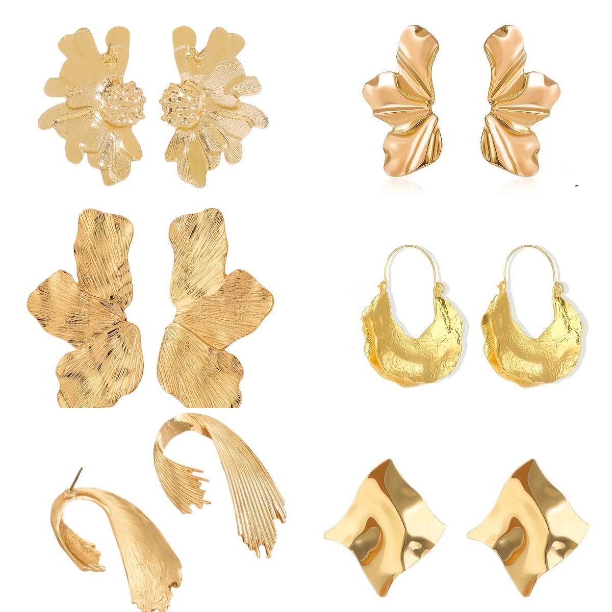 6 Pairs Of Floral Geometric Style Earrings, And Long-, Elegant And Unique, Fashionable, Suitable For , Women's Gift
6 Pairs Of Floral Geometric Style Earrings, And Long-, Elegant And Unique, Fashionable, Suitable For , Women's Gift