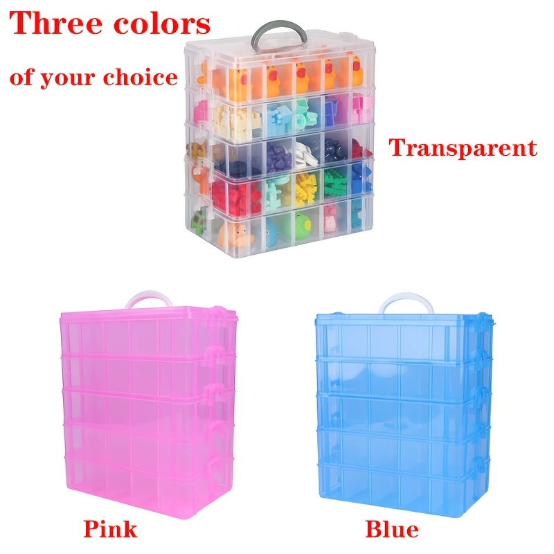 5-tier Transparent Craft Storage Box With 50 Compartments - Plastic Organizer For Beads, Jewelry, & Craft Supplies In Pink, Blue, & White, Jewelry Organizer Storage, Sewing Storage
5-tier Transparent Craft Storage Box With 50 Compartments - Plastic Organizer For Beads, Jewelry, & Craft Supplies In Pink, Blue, & White, Jewelry Organizer Storage, Sewing Storage