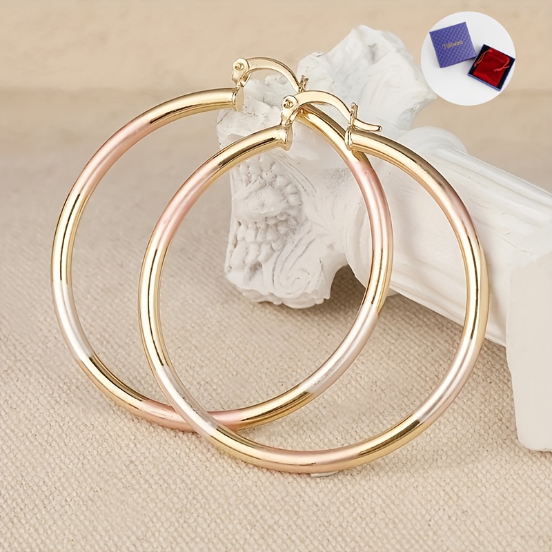 Fashionable And Minimalist Gold-plated Copper Ring Earrings, Wedding Anniversary Gift, Holiday Travel Set
Fashionable And Minimalist Gold-plated Copper Ring Earrings, Wedding Anniversary Gift, Holiday Travel Set