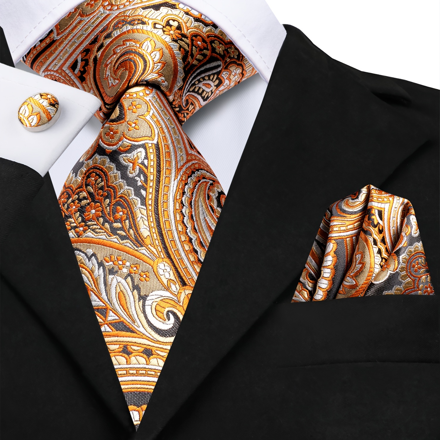 Paisley Flroal & Cufflinks Pocket Square Tie Set Wedding Gift Set, Father's Day Gift
Paisley Flroal & Cufflinks Pocket Square Tie Set Wedding Gift Set, Father's Day Gift