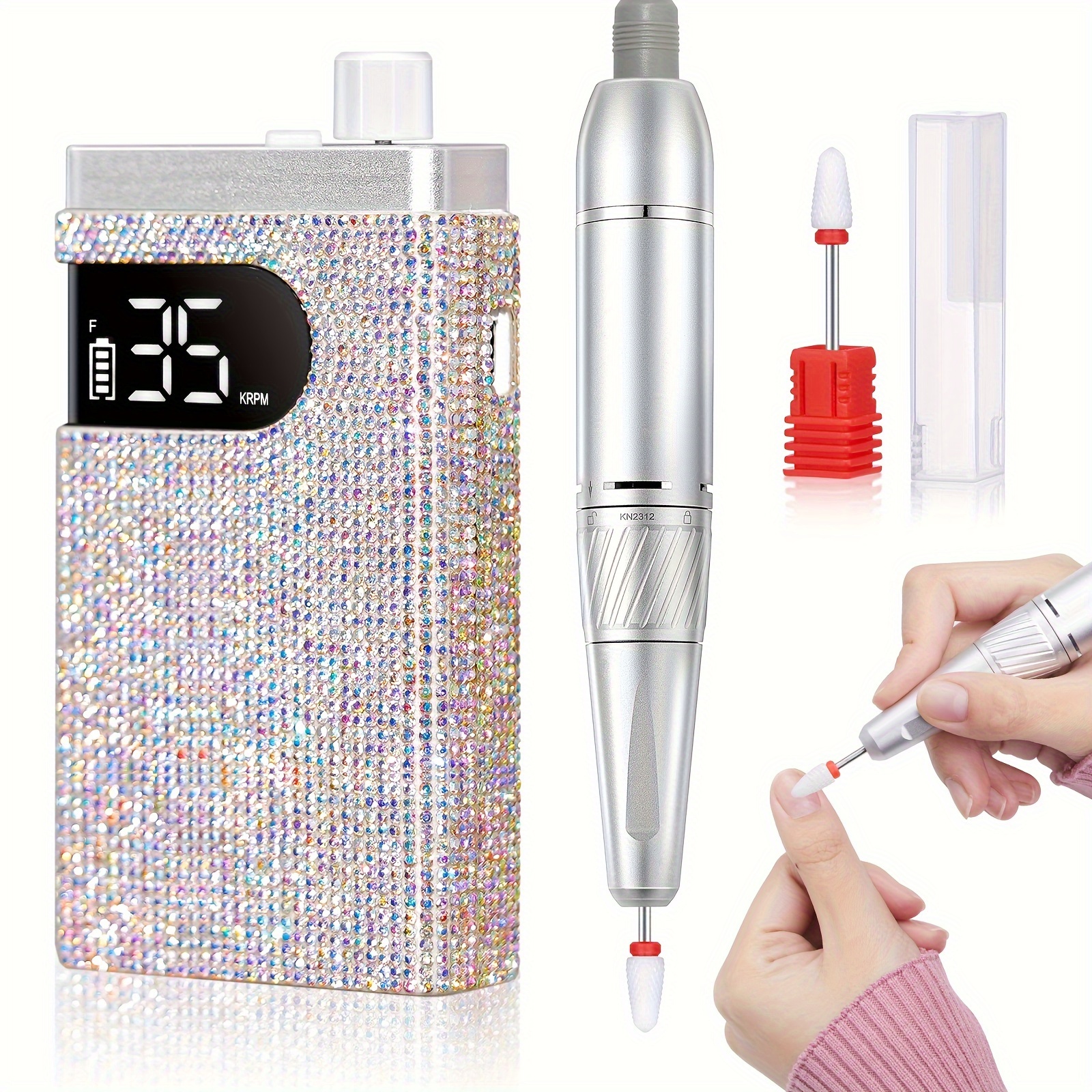 Rechargeable 35000rpm Nail Drill Sparkling Portable Professional Electric Nail File For Acrylic/gel Nail Tools For Manicure Pedicure
Rechargeable 35000rpm Nail Drill Sparkling Portable Professional Electric Nail File For Acrylic/gel Nail Tools For Manicure Pedicure