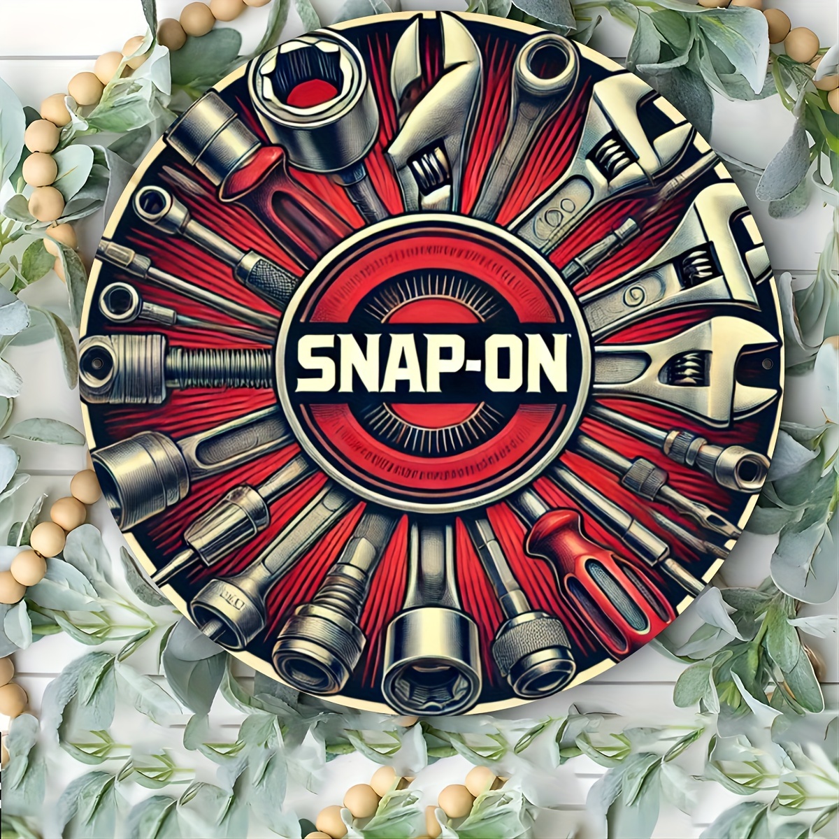 Snap-on Vintage Style Circular Aluminum Sign, Pack Of 1 - Wall Art For Garage, Retro Metal Plaque For Cafe, Bar, Living Room Wall Decor
Snap-on Vintage Style Circular Aluminum Sign, Pack Of 1 - Wall Art For Garage, Retro Metal Plaque For Cafe, Bar, Living Room Wall Decor