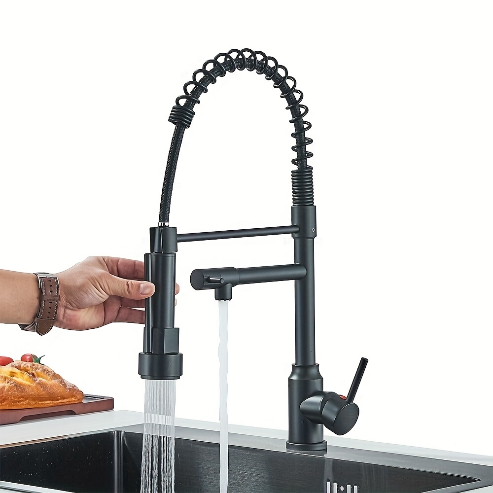 1pc Contemporary Kitchen Faucet With Pull Down Sprayer, Single Handle Single Hole High Arc Spring Commercial Brass Kitchen Sink Mixer Tap, 360° Universal Telescopic Water Nozzle,
1pc Contemporary Kitchen Faucet With Pull Down Sprayer, Single Handle Single Hole High Arc Spring Commercial Brass Kitchen Sink Mixer Tap, 360° Universal Telescopic Water Nozzle,