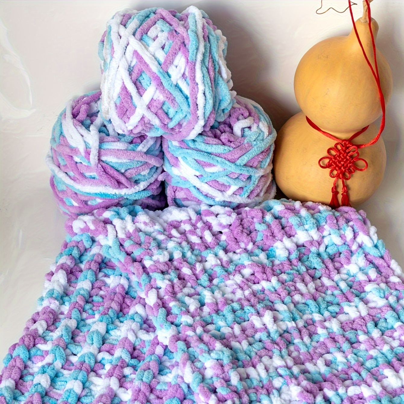 100g Ball Of Soft Chunky Yarn - 7mm Ice Strip Polyester Fiber, Pastel Purple & Blue, Ideal For Hand Crocheting Scarves, Blankets, Shoes, Hats, Crochet Yarn
100g Ball Of Soft Chunky Yarn - 7mm Ice Strip Polyester Fiber, Pastel Purple & Blue, Ideal For Hand Crocheting Scarves, Blankets, Shoes, Hats, Crochet Yarn