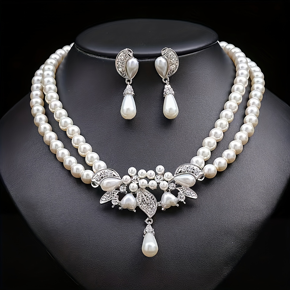 3-piece Set, Women' Jewelry, Pearl Necklace With Earrings, Luxurious Style, Rhinestone Accents, For And Weddings, Accessory
3-piece Set, Women' Jewelry, Pearl Necklace With Earrings, Luxurious Style, Rhinestone Accents, For And Weddings, Accessory