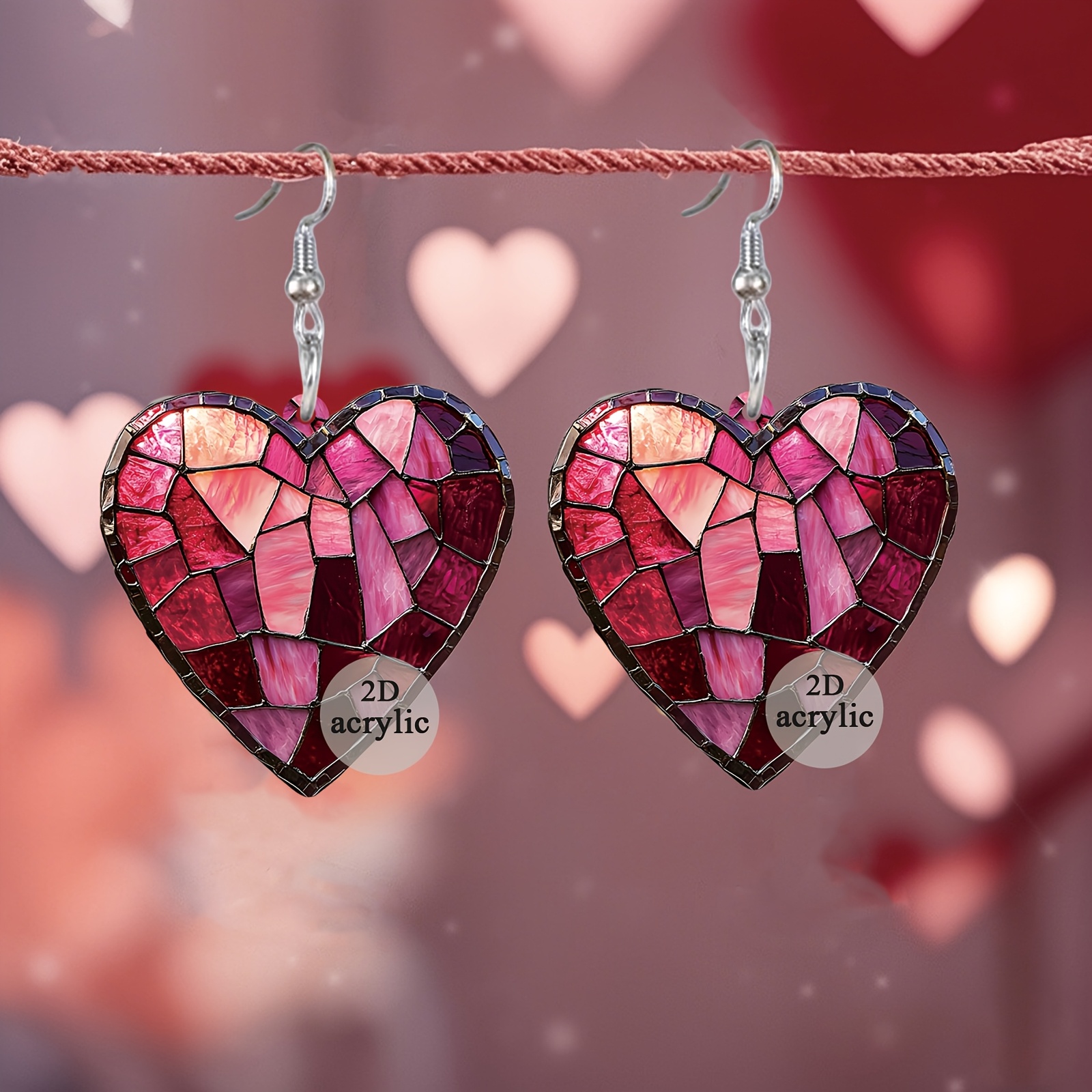 Chic Pink Gradient Heart Dangle Earrings - 2d Acrylic, Vintage & For Women | Perfect Valentine's Day Gift
Chic Pink Gradient Heart Dangle Earrings - 2d Acrylic, Vintage & For Women | Perfect Valentine's Day Gift