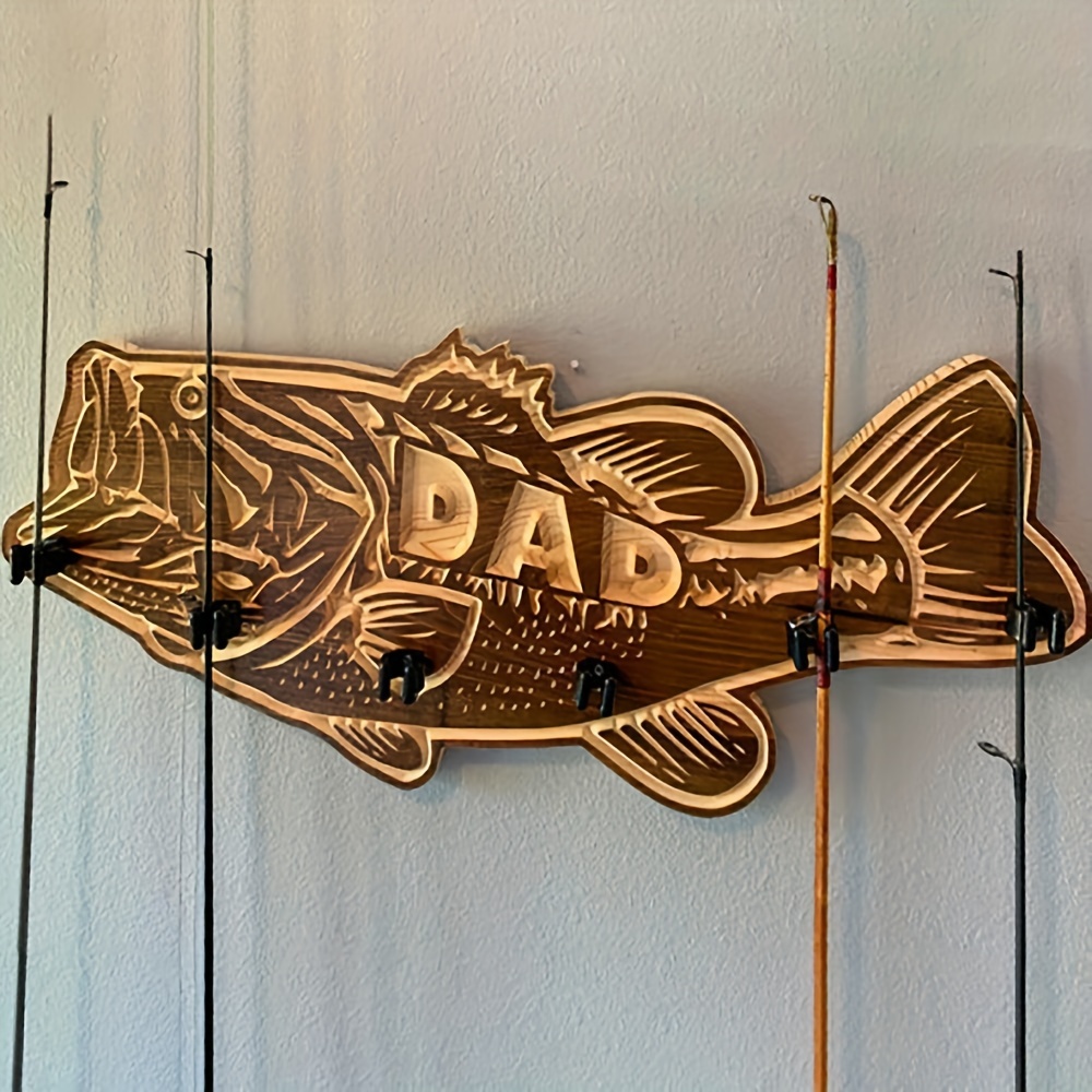 Wall Mounted Wooden Fish Rod Holder, Creative Household Hanging Decoration, Gift For Dad,
Wall Mounted Wooden Fish Rod Holder, Creative Household Hanging Decoration, Gift For Dad,
