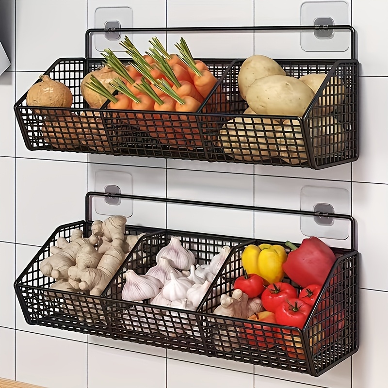 1pc Wall-mounted Seasoning Rack, Perforation-free Kitchen Storage Basket For Onion, Ginger, Garlic, No Battery Required
1pc Wall-mounted Seasoning Rack, Perforation-free Kitchen Storage Basket For Onion, Ginger, Garlic, No Battery Required