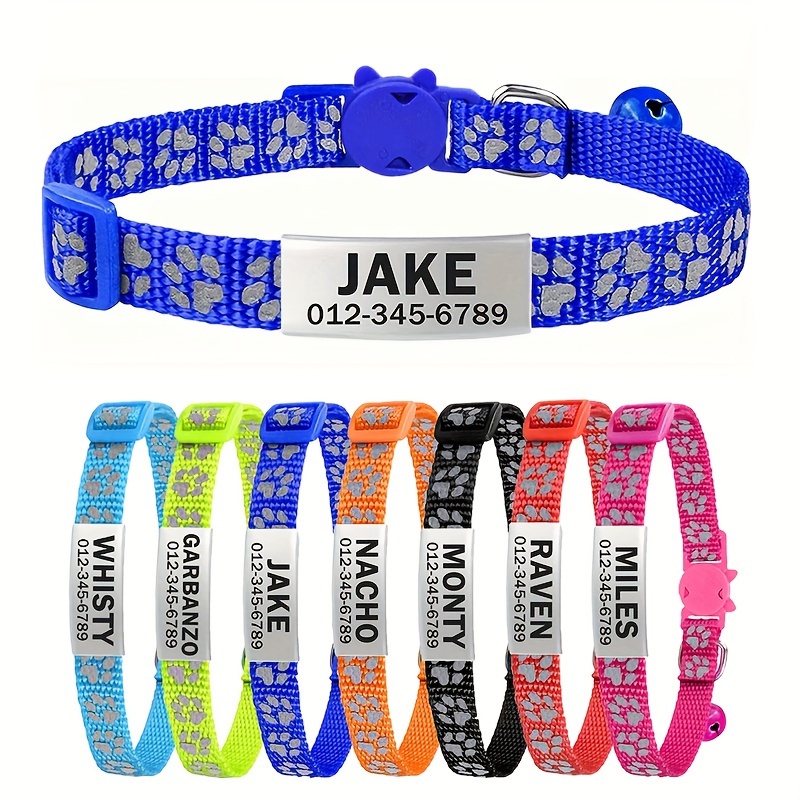 Reflective Personalized Cat Collar With Safety , Bell & Paw Print - Nylon, Ideal For Small To Medium Male & Female Cats, Fancy Cat Collar
Reflective Personalized Cat Collar With Safety , Bell & Paw Print - Nylon, Ideal For Small To Medium Male & Female Cats, Fancy Cat Collar