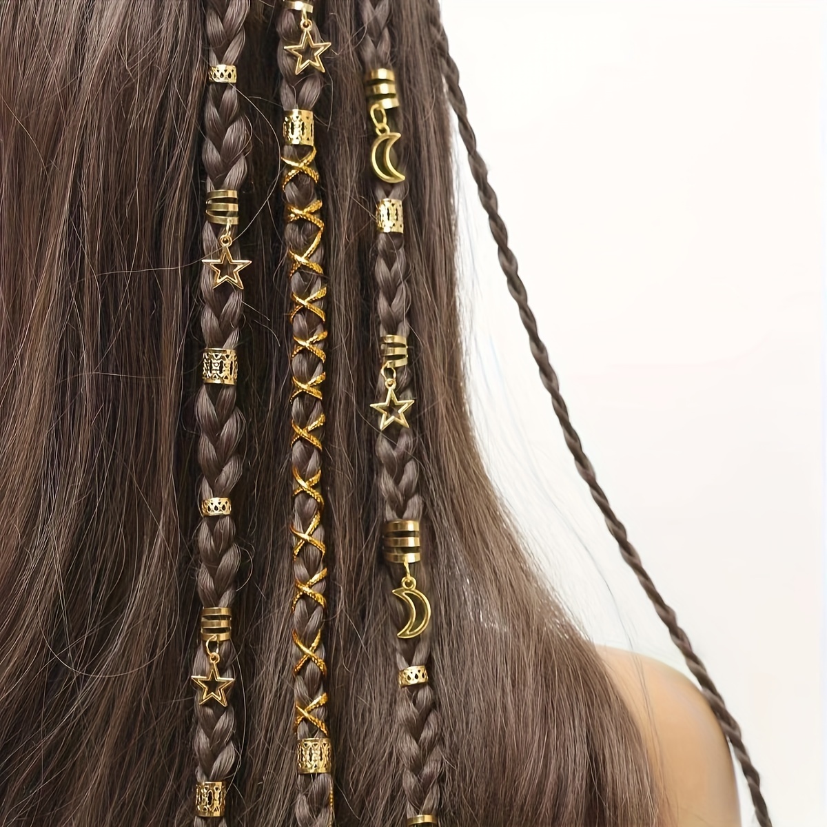 41pcs Solid Color Hair Rings Star Moon Decorative Braid Rings Hollow Out Hair Decoration For Women And Daily Use
41pcs Solid Color Hair Rings Star Moon Decorative Braid Rings Hollow Out Hair Decoration For Women And Daily Use