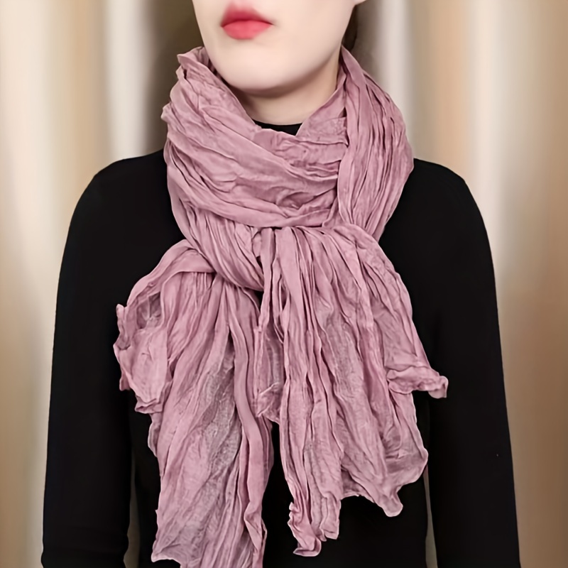 Solid Color Basic Bali Yarn Scarf, Thin Breathable Soft Cozy Shawl, Casual Travel Sunscreen Decorative Head Wrap
Solid Color Basic Bali Yarn Scarf, Thin Breathable Soft Cozy Shawl, Casual Travel Sunscreen Decorative Head Wrap