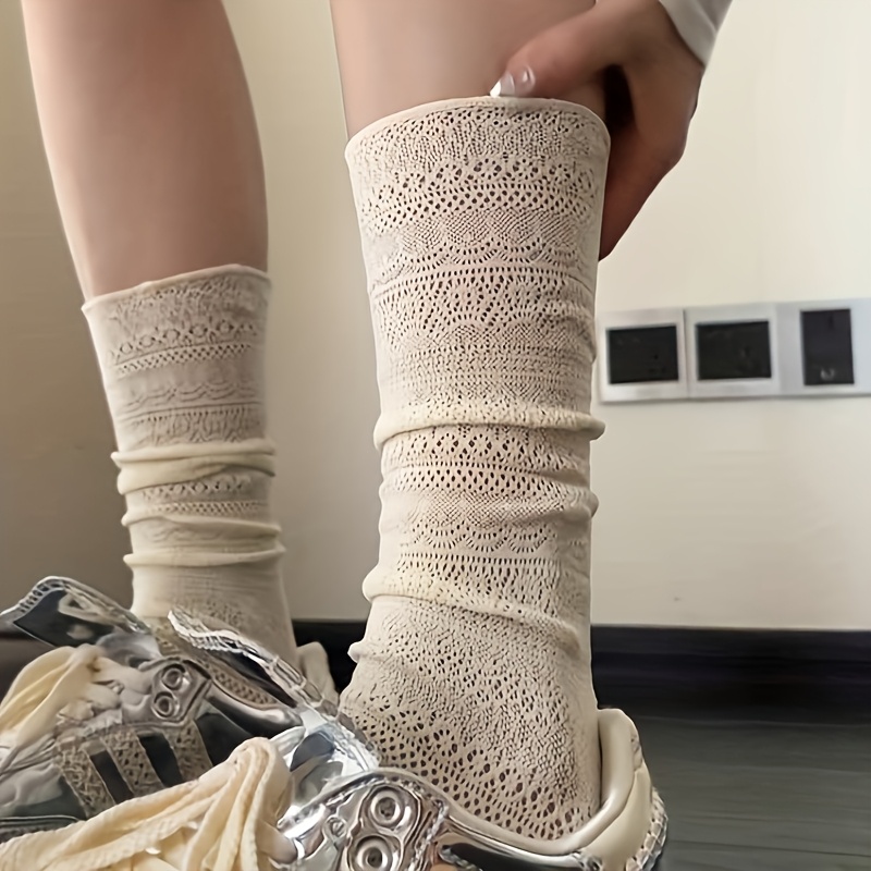 1 Paire/3 Paires de Chaussettes Mince à Dentelle Contrastante pour Amincir les Jambes Rétro Sexy
1 Paire/3 Paires de Chaussettes Mince à Dentelle Contrastante pour Amincir les Jambes Rétro Sexy