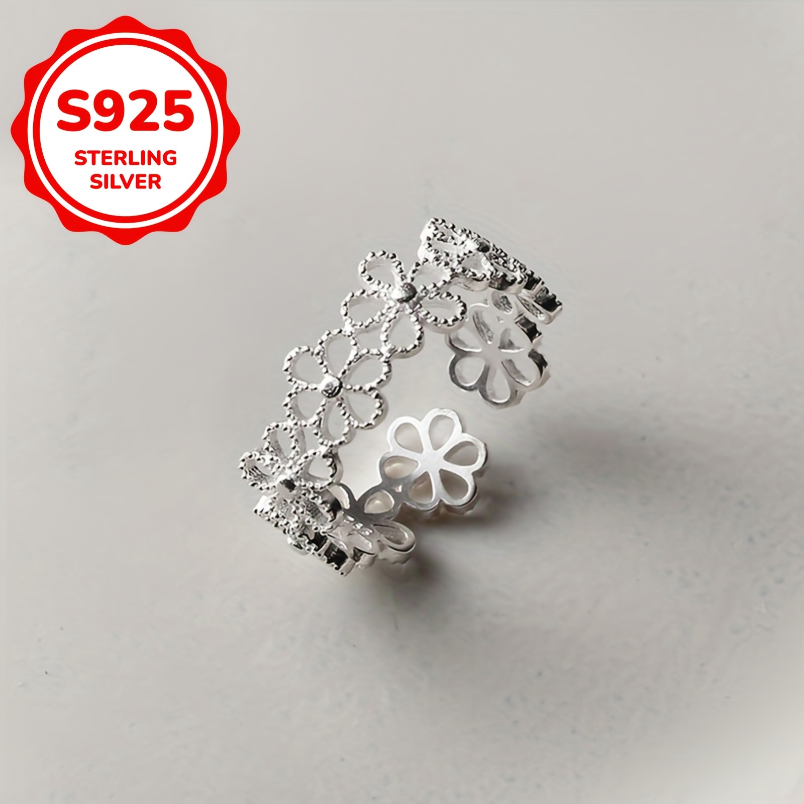 1pc Elegant 925 Sterling Silver Adjustable Flower Ring, Sexy , Daily & Gift Jewelry, Accessory
1pc Elegant 925 Sterling Silver Adjustable Flower Ring, Sexy , Daily & Gift Jewelry, Accessory