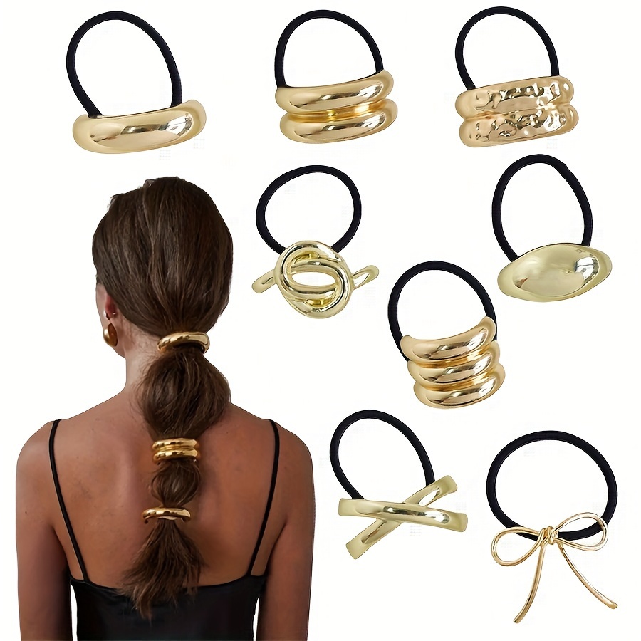 Punk Style Alloy Hair Ties Set - Minimalist Mixed Color Hair Rings With Sequins And , Half Hair Bands For Ponytails, Birthday Gift For Women
Punk Style Alloy Hair Ties Set - Minimalist Mixed Color Hair Rings With Sequins And , Half Hair Bands For Ponytails, Birthday Gift For Women