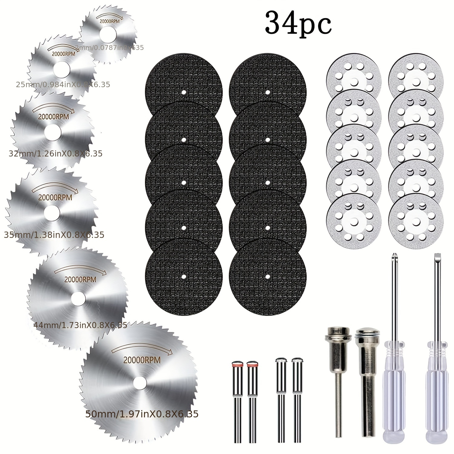 34pcs Diamond Tool Kit Cutting , Saw Blades & Cut-off For Woodworking, Metal, , Plastic & Stone
34pcs Diamond Tool Kit Cutting , Saw Blades & Cut-off For Woodworking, Metal, , Plastic & Stone