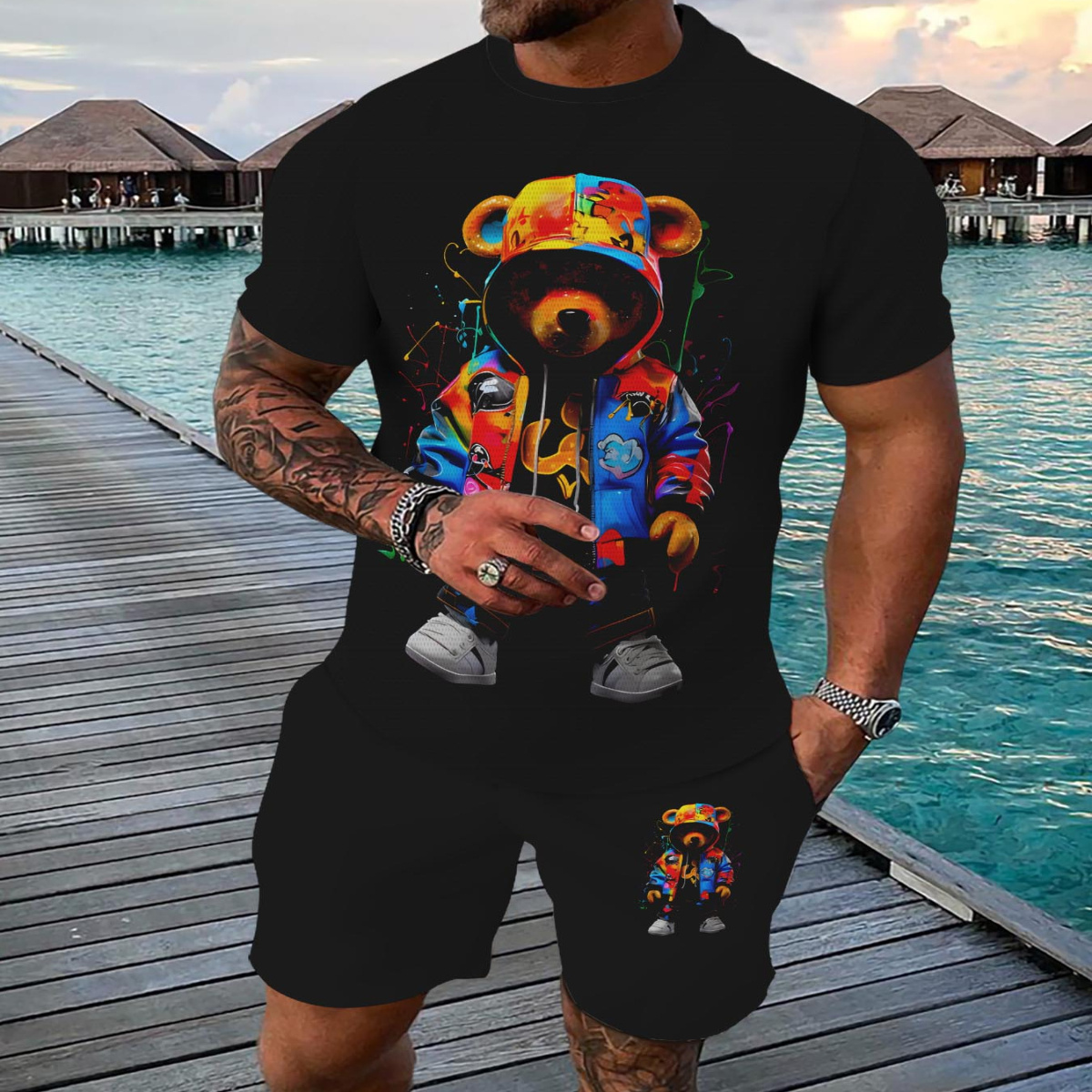 Men's Breathable Outdoor Casual T-shirt And Shorts Set, Summer 3d Printed Outfit For Adults.
Men's Breathable Outdoor Casual T-shirt And Shorts Set, Summer 3d Printed Outfit For Adults.