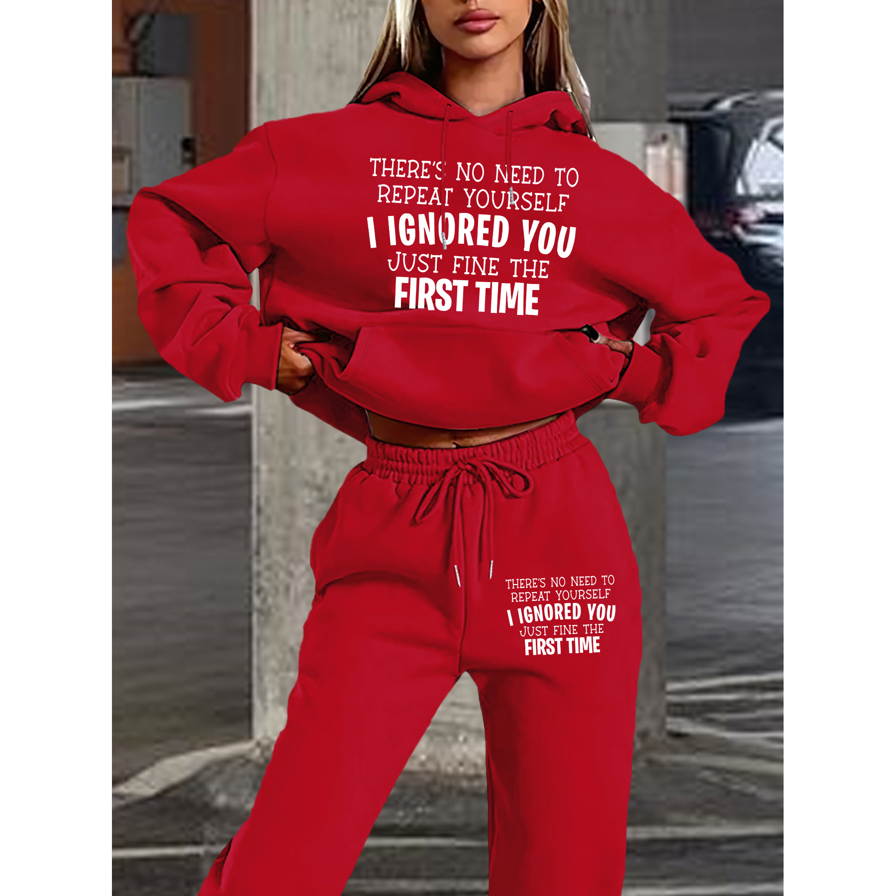 Women's Casual Hoodie & Jogger Set - Geometric Print, Long Sleeve With Pockets, Polyester , Machine Washable - Fall/winter, 2024 New, Hat
Women's Casual Hoodie & Jogger Set - Geometric Print, Long Sleeve With Pockets, Polyester , Machine Washable - Fall/winter, 2024 New, Hat
