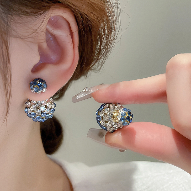 1 Pair Elegant Korean-inspired Earrings, Blue , Alloy Construction, Fashionable Front And Rear Design, Perfect Birthday Gift For Women
1 Pair Elegant Korean-inspired Earrings, Blue , Alloy Construction, Fashionable Front And Rear Design, Perfect Birthday Gift For Women