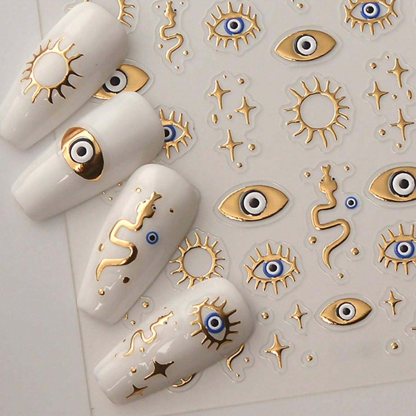 5d Embossed Nail Art Stickers - Star, Eyes & Snake Designs | Shimmer , Self-adhesive Decals For Hands, Feet & Nails
5d Embossed Nail Art Stickers - Star, Eyes & Snake Designs | Shimmer , Self-adhesive Decals For Hands, Feet & Nails