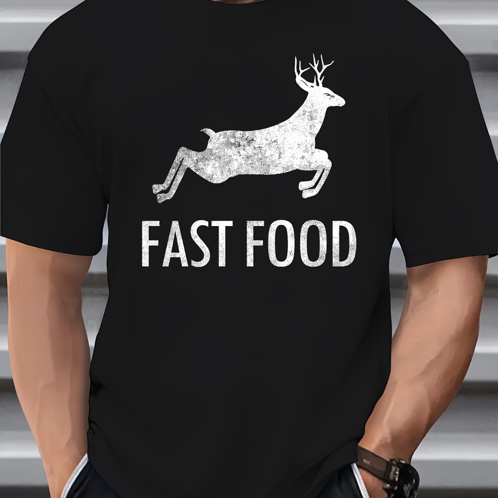 1pc Men's Casual Crew Neck T-shirt With Deer Print, 180g Cotton , Soft , Short Sleeve Graphic Tee For All
1pc Men's Casual Crew Neck T-shirt With Deer Print, 180g Cotton , Soft , Short Sleeve Graphic Tee For All
