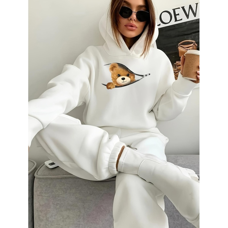 Cozy Hoodie & Joggers Set For Women - Casual Long Sleeve, Drawstring Waist, Polyester , Machine Washable
Cozy Hoodie & Joggers Set For Women - Casual Long Sleeve, Drawstring Waist, Polyester , Machine Washable