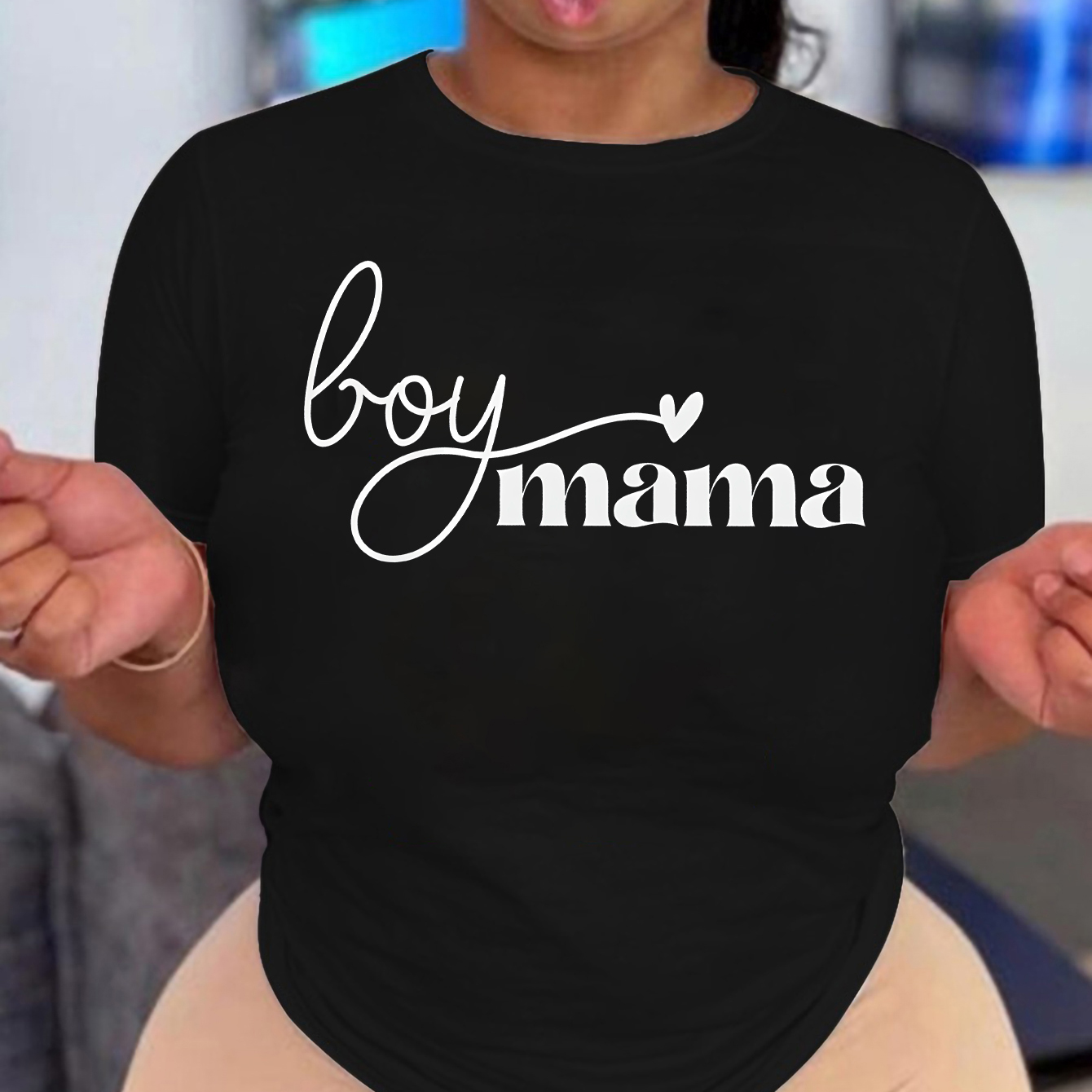 Plus Size Mother's Day Casual T-shirt, Women's Plus Letter Print Round Neck Short Sleeve Graphic Tee
Plus Size Mother's Day Casual T-shirt, Women's Plus Letter Print Round Neck Short Sleeve Graphic Tee