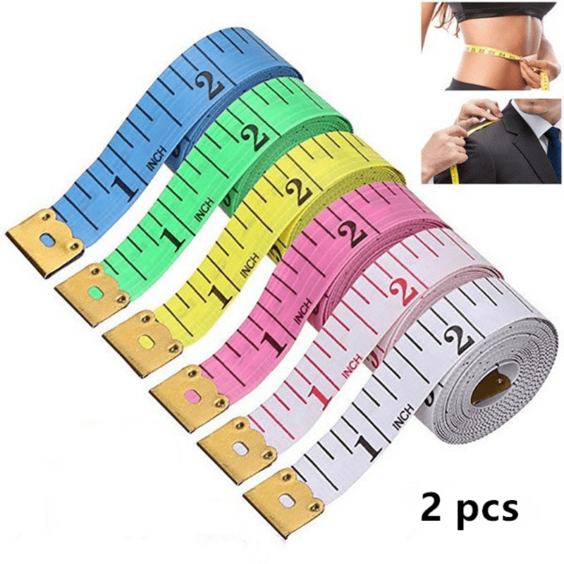 

2pcs 150cm/60inch Body Measuring Ruler Sewing Tailor Tape Measure Centimeter Meter Sewing Measuring Tape Soft Random Color