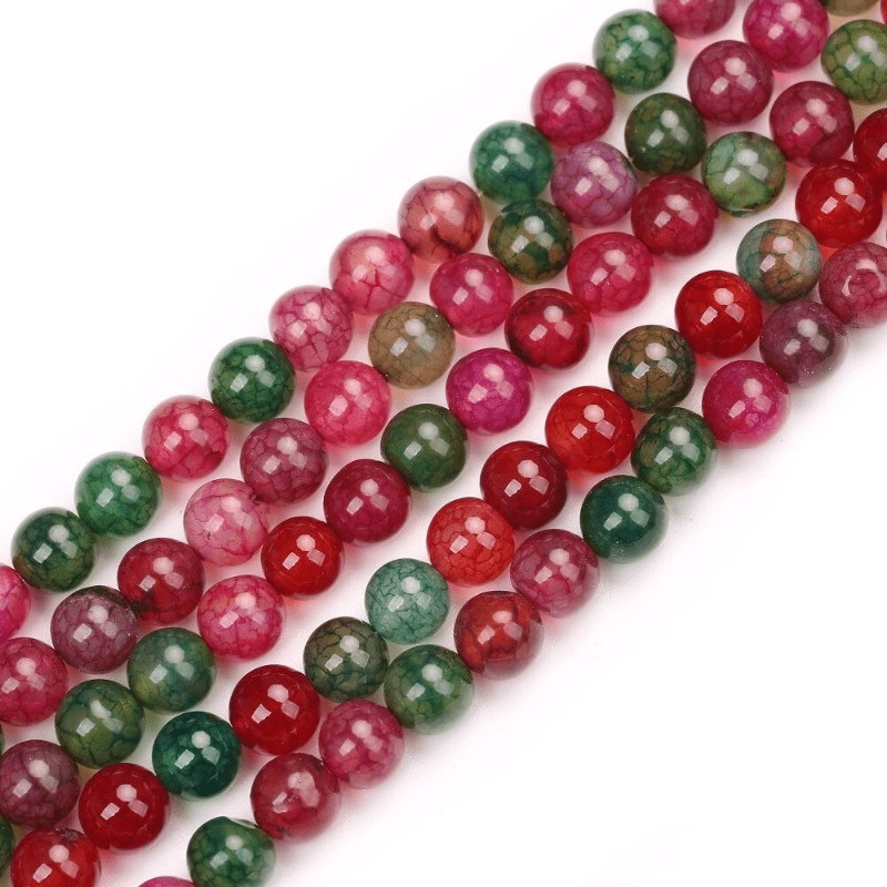 Natural Tourmaline Agates Round Stone Bead Agates Loose Beads For