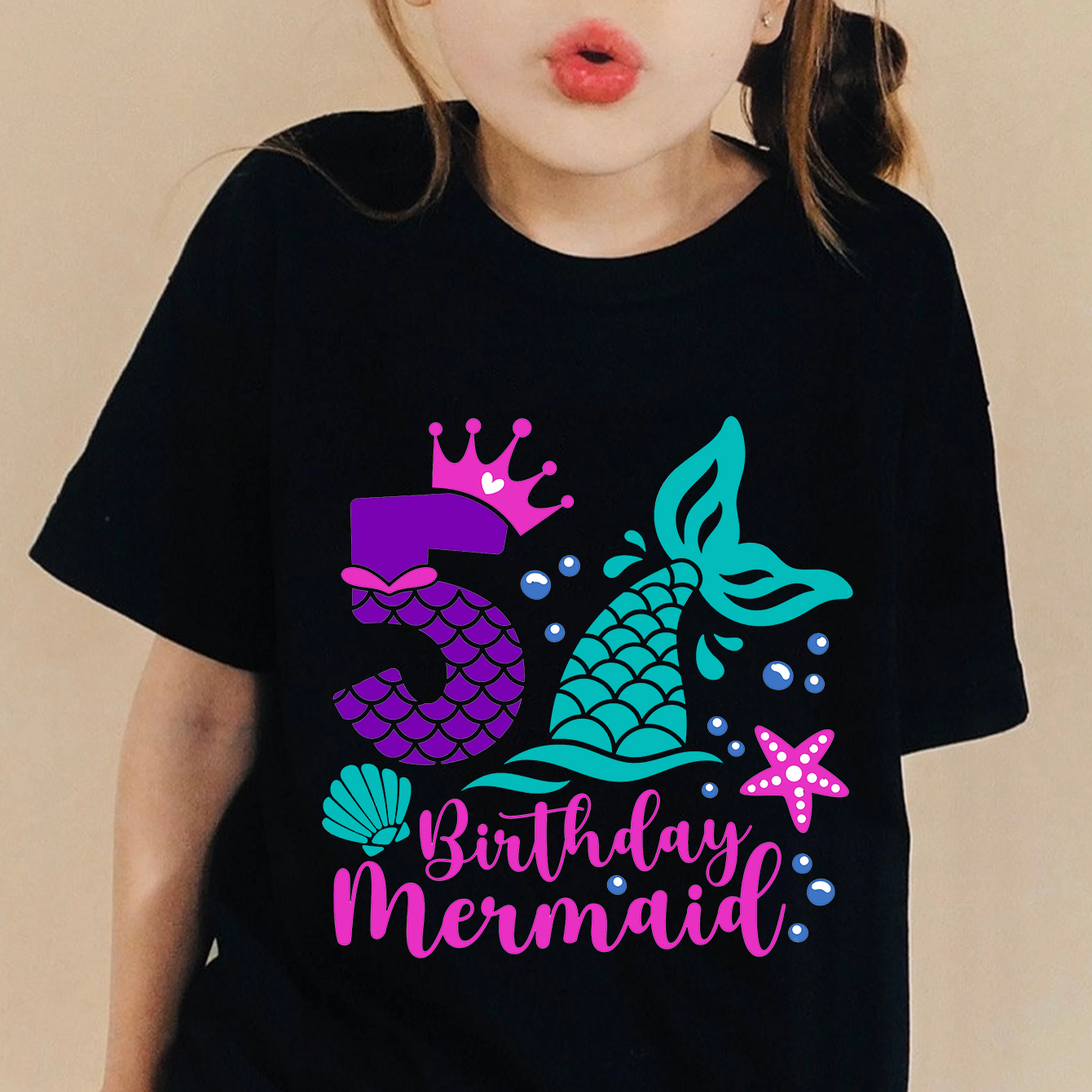 ''birthday Mermaid'' Pattern Girl Cotton T Shirt Casual Summer Short Sleeve Tee Top, Kids Clothing
''birthday Mermaid'' Pattern Girl Cotton T Shirt Casual Summer Short Sleeve Tee Top, Kids Clothing