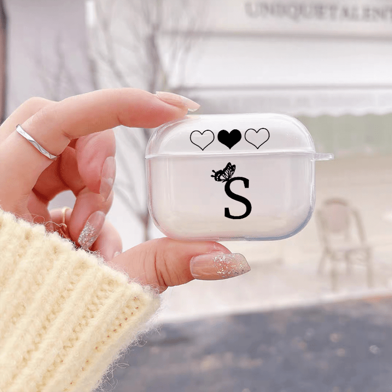 Letter S & Heart Pattern Headphone Case For Apple Airpods1/2, Airpods3, Airpods Pro, Airpods Pro (2nd Generation) Luxury Silicone Cover Soft Earphone Cases Anti-fall Clear Case Gifts
Letter S & Heart Pattern Headphone Case For Apple Airpods1/2, Airpods3, Airpods Pro, Airpods Pro (2nd Generation) Luxury Silicone Cover Soft Earphone Cases Anti-fall Clear Case Gifts
