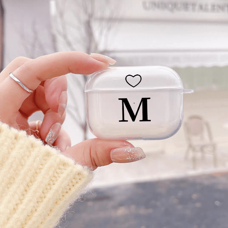Letter M & Heart Pattern Headphone Case For Apple Airpods1/2, Airpods3, Airpods Pro, Airpods Pro (2nd Generation) Luxury Silicone Cover Soft Earphone Cases Anti-fall Clear Case Gifts
Letter M & Heart Pattern Headphone Case For Apple Airpods1/2, Airpods3, Airpods Pro, Airpods Pro (2nd Generation) Luxury Silicone Cover Soft Earphone Cases Anti-fall Clear Case Gifts